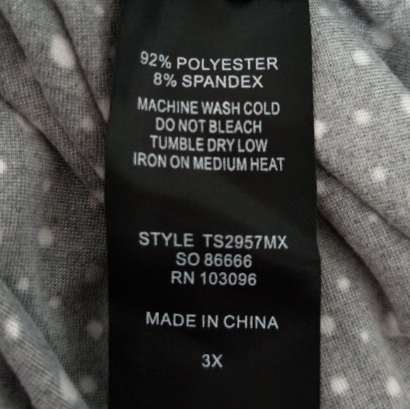 [5x$20] New Black and White Polka Dots Top / 3X - Picture 7 of 8